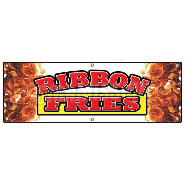 RIBBON FRIES BANNER SIGN hot chips french signs fresh frys fried